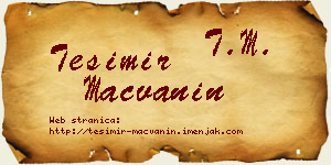 Tešimir Mačvanin vizit kartica